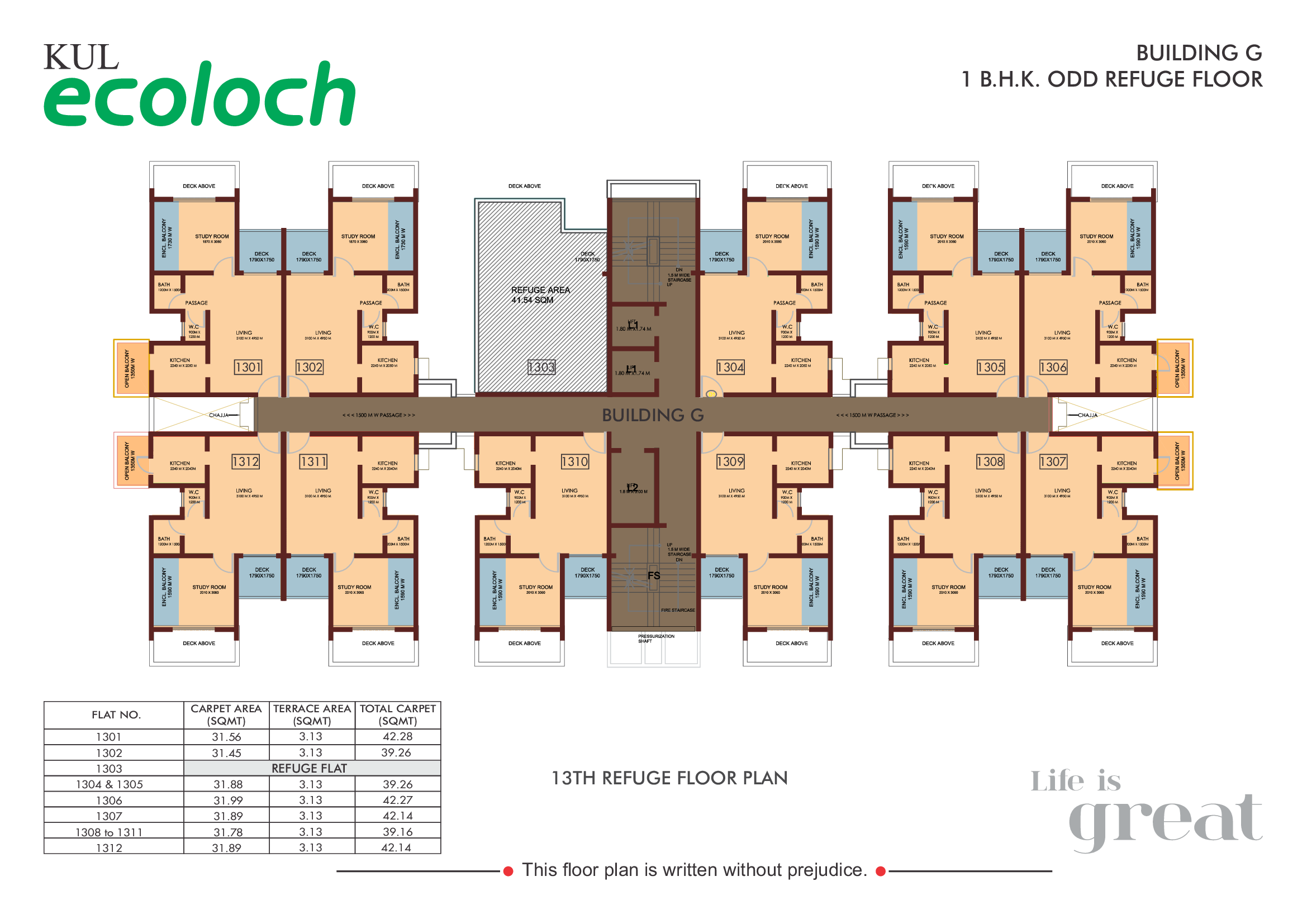 Ecoloch G Building PH II- 1 BHK 2 of 4